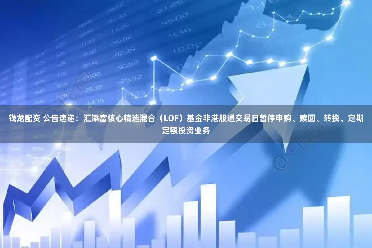 钱龙配资 公告速递：汇添富核心精选混合（LOF）基金非港股通交易日暂停申购、赎回、转换、定期定额投资业务